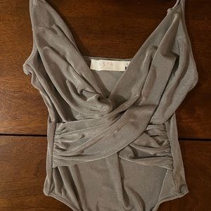 Silver shimmer bodysuit